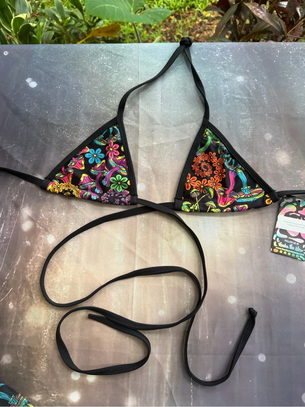 Psychedelic Mushroom Rave Bikini Top & Skirt Set